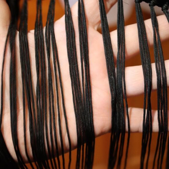 V. Fraas Black Velvet Long Fringe Wrap Scarf Elegant Evening Accessory - Picture 9 of 12